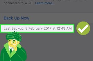 feature check last backup on iphone