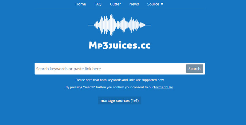 mp3juices main interface