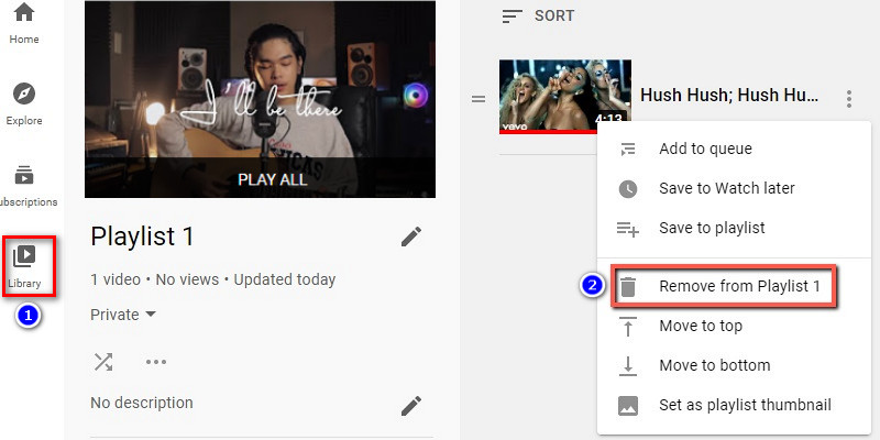 remove youtube playlist