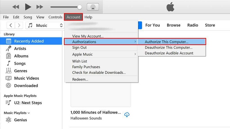 authorize itunes to access iphone files