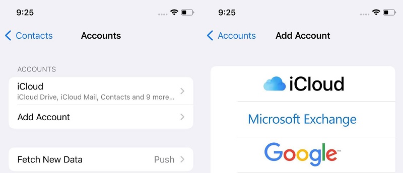 backup iphone contacts to google