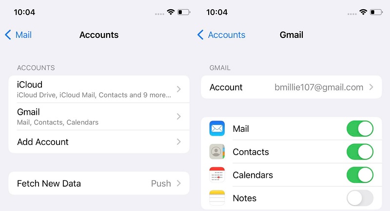 sincronizar contactos de iphone con gmail