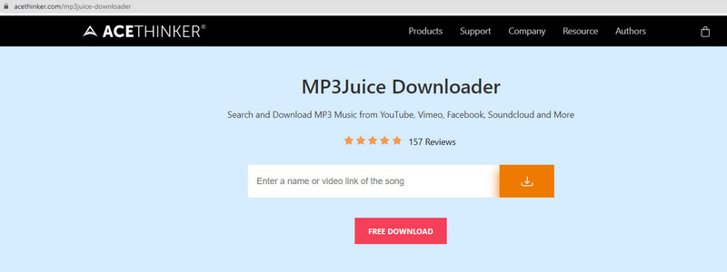 mp3juice downloader main interface
