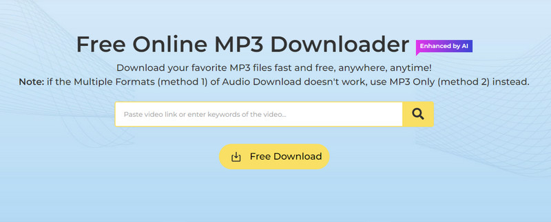 mp3 downloader main interface