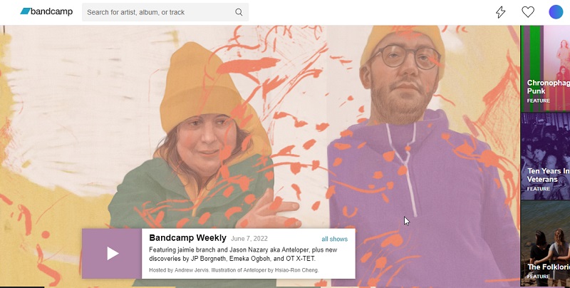 listen to free music online without downloading with bandcamp