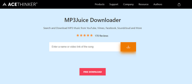 mp3juice downloader site interface