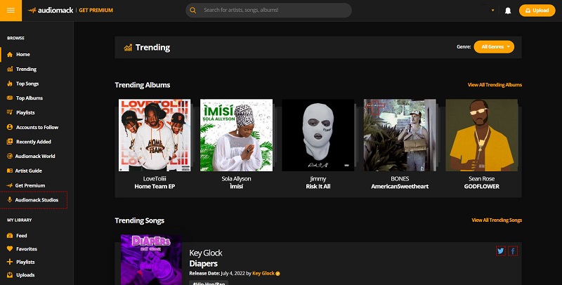 audiomack as a free music download sites