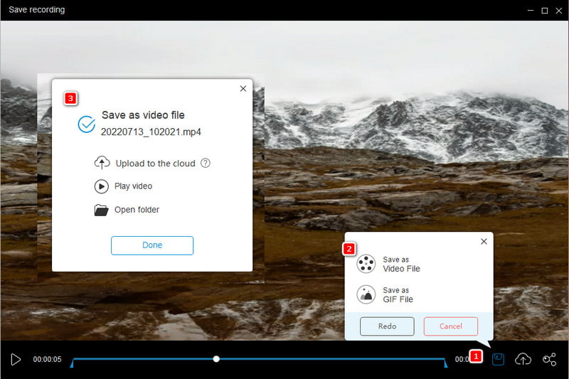 save recorded file from free online screen recorder 