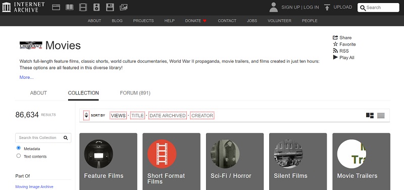 archivo de Internet como sitios para descargar películas animadas
