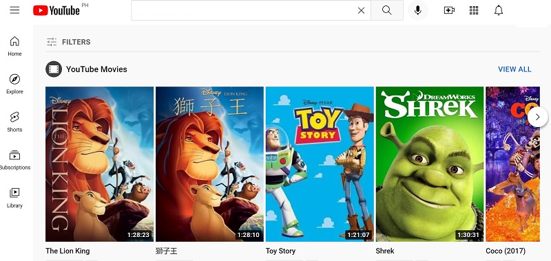 youtube as a sites to download animated movies