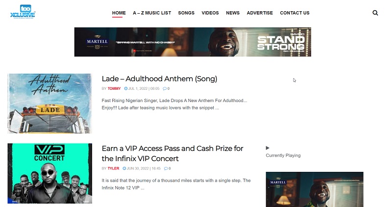 tooxclusive as a sites to download naija music