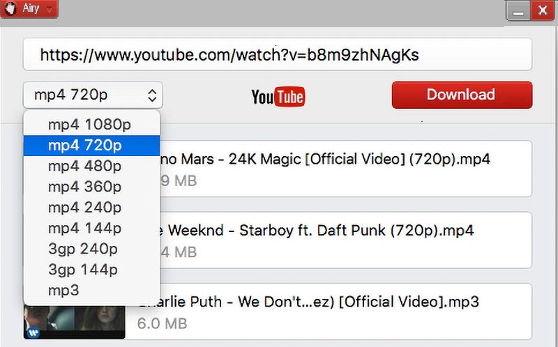 airy as a youtube downloader for windows 10
