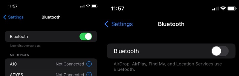 deshabilite el bluetooth para solucionar el problema de no recibir notificaciones de texto en el iPhone