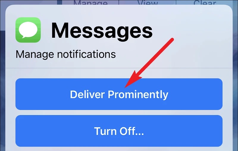 disable deliver quietly to fix not getting text notifications on iphone 