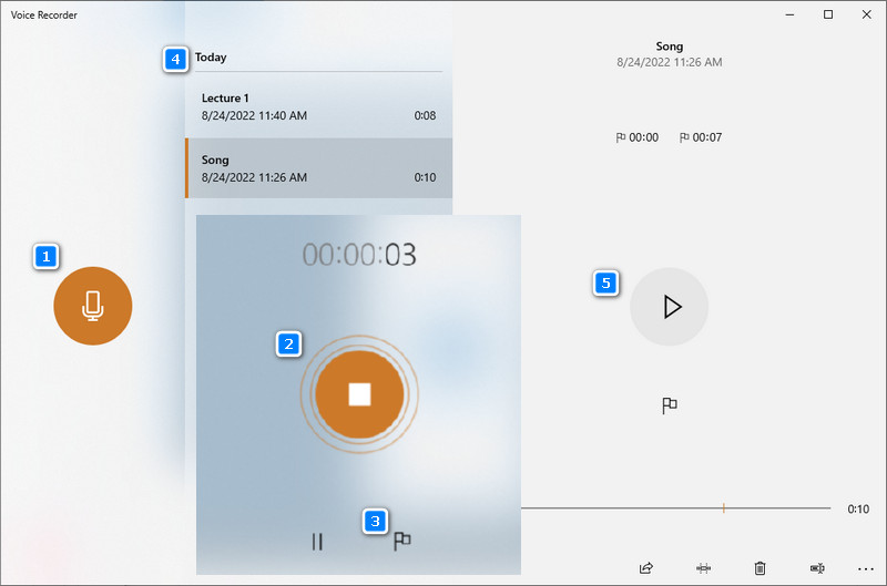 use windows voice recorder for mp3 recordings