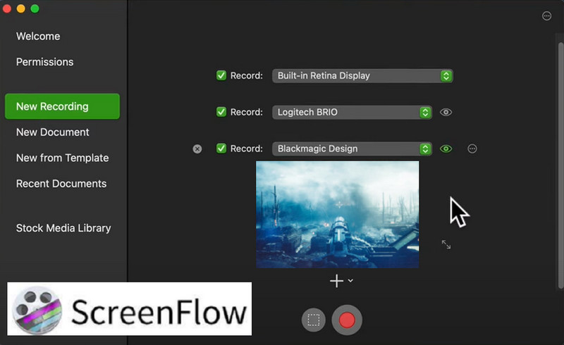 interfaz de flujo de pantalla