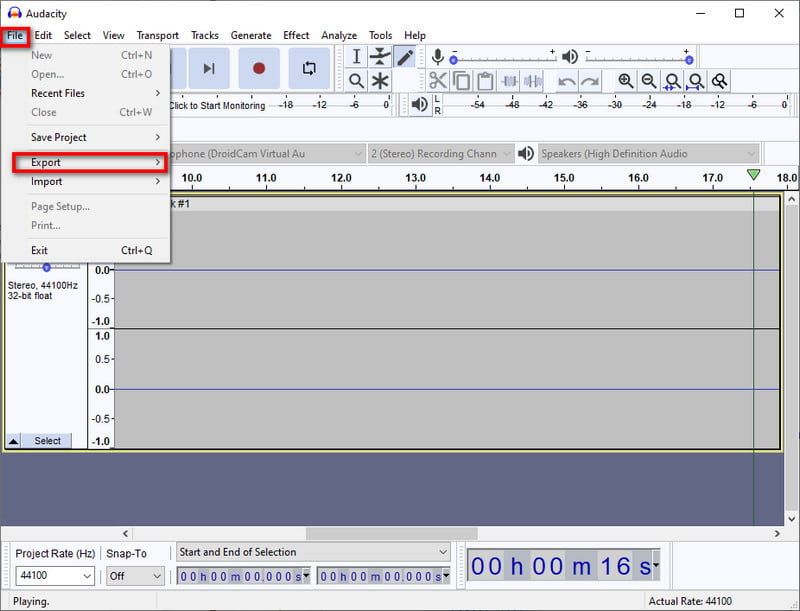 save youtube audio recording from audacity
