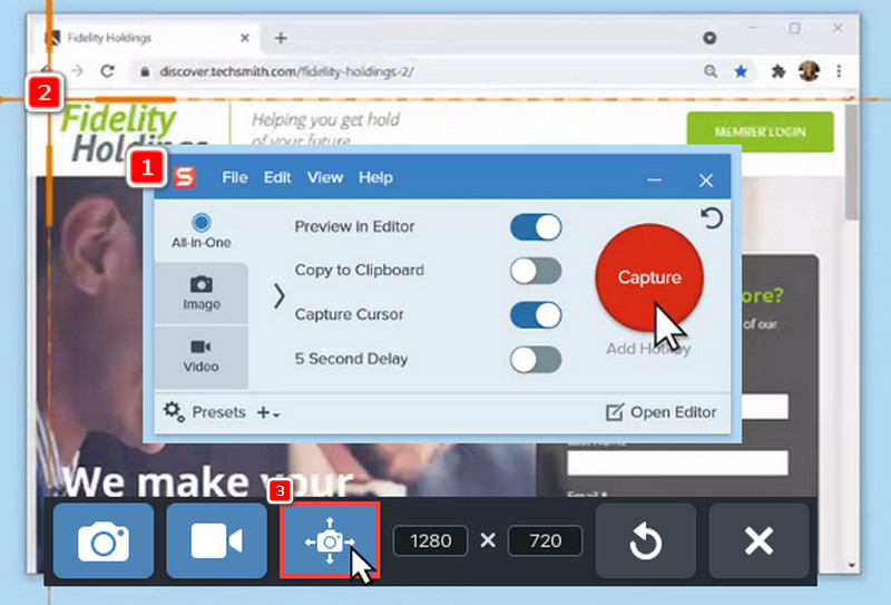 how to use scrolling screenshot on snagit