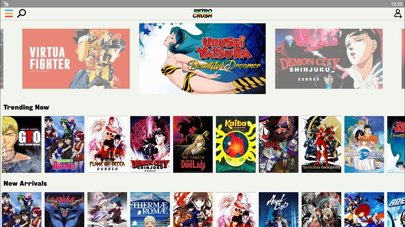retrocrush as a free anime app for android