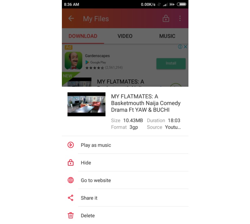 instube as free youtube downloader for android