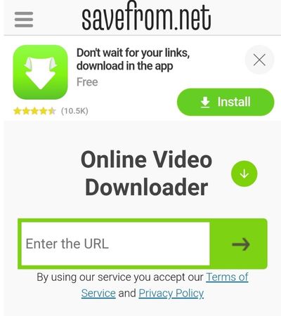 savefrom to download instagram videos