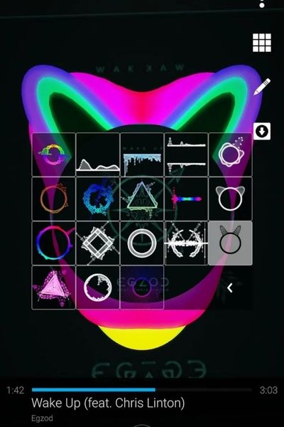 visualización de música android con avee