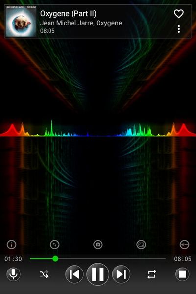 visualización de la música del spectrolizer