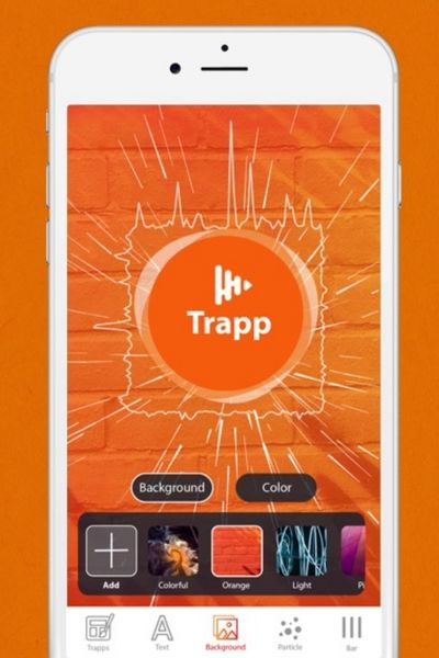 interfaz del visualizador de música trapp