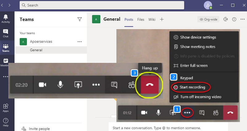 built in way to record microsoft teams meeting 