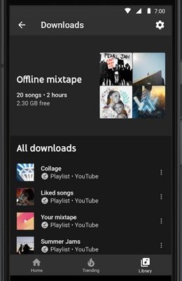 play offline music with youtube music