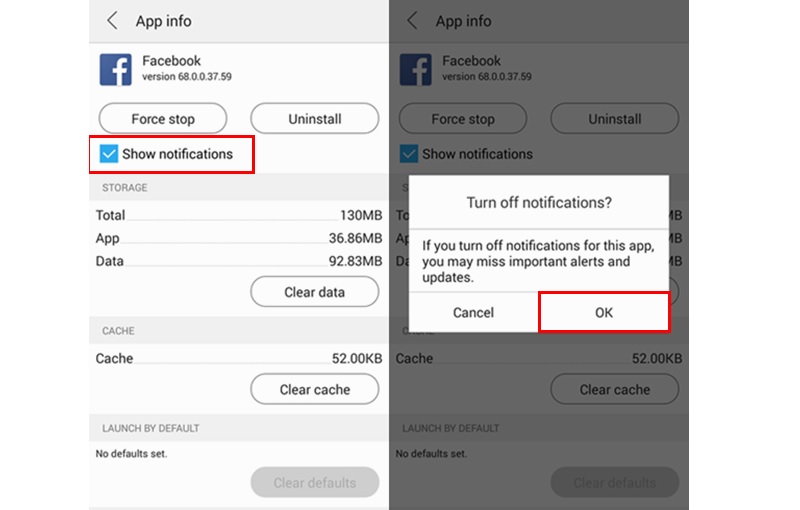 enable facebook notifications on android