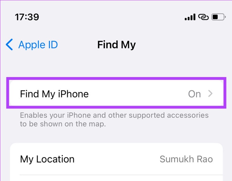 enable function to fix  find my iphone not working