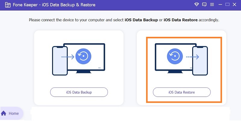 ios data restore interface