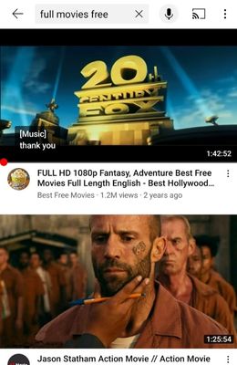 youtube free movies results