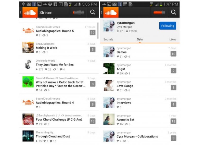 Soundcloud como descargador de mp3 gratuito para Android