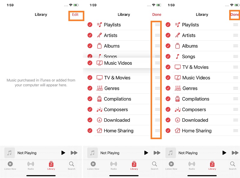 comprobar la biblioteca de música de Apple