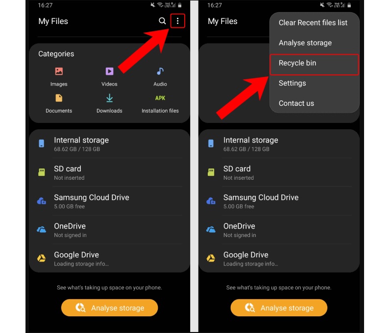 get deleted photos back on samsung via gallery app