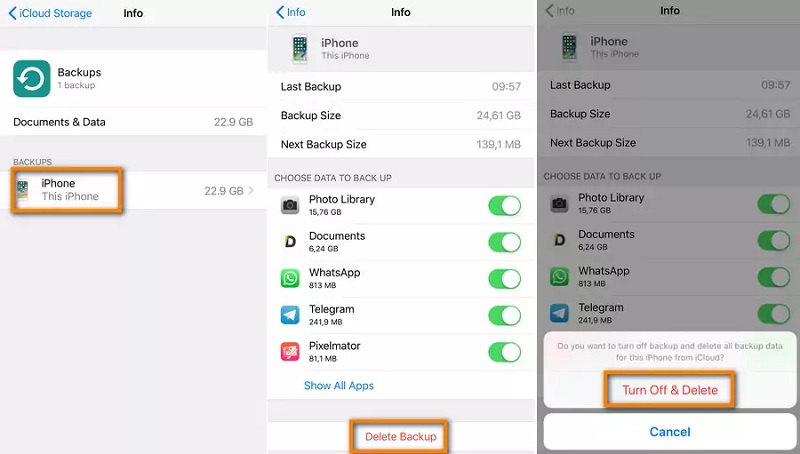 ALT: cómo eliminar copias de seguridad de iPhone en iCloud