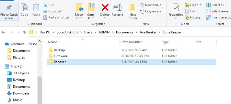 locate your recovered voice message on the output folder