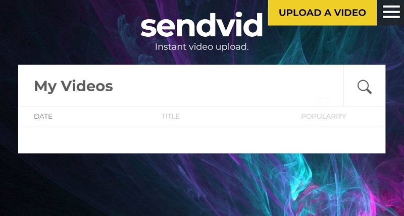 search for a sendVid video