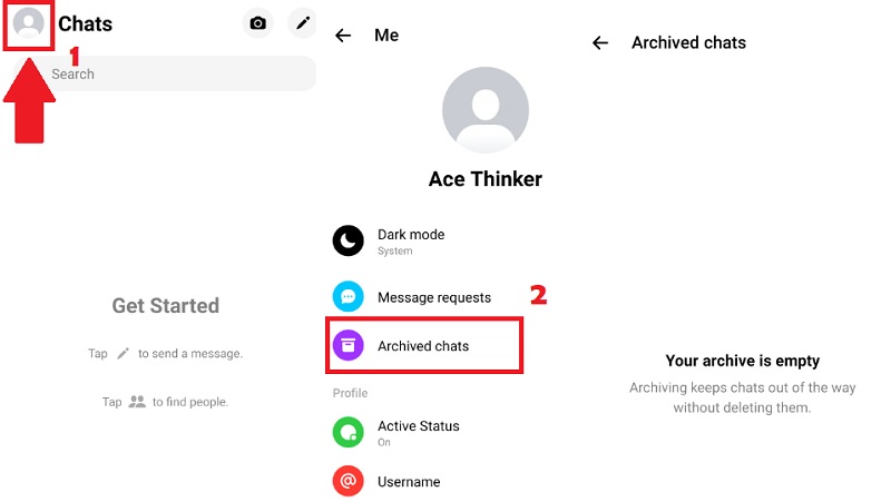 how to retrieve deleted message on messenger android check archive conversation