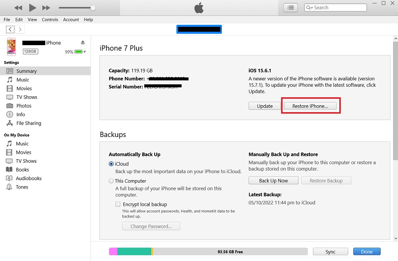 restore Your iphone with itunes