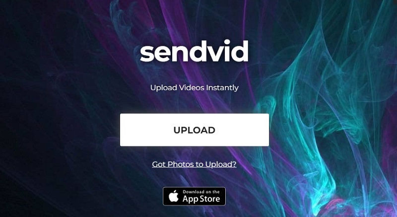 sendvid main interface