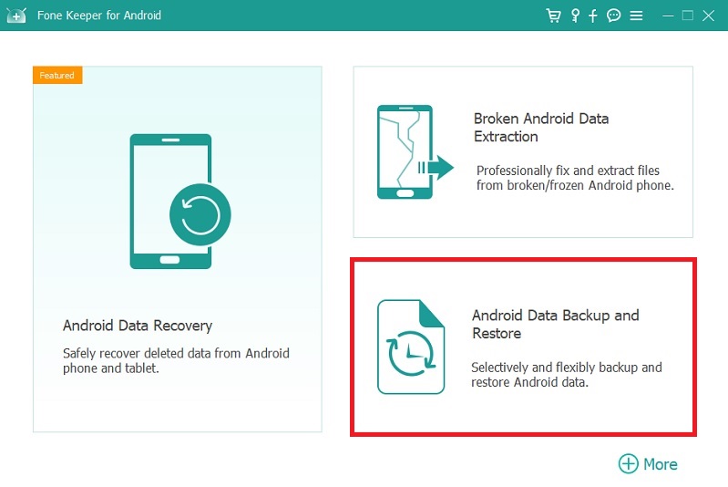 haga clic en copia de seguridad y restauración de datos de Android