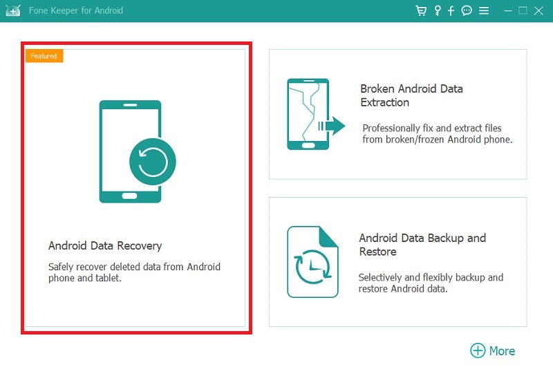 conecte su dispositivo y haga clic en recuperación de datos de Android