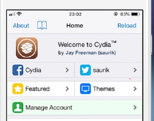 cydia prenesi main interface