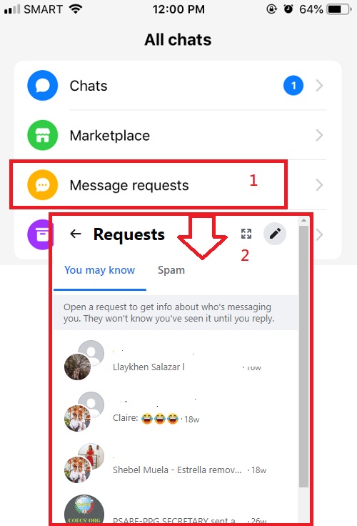 open message request