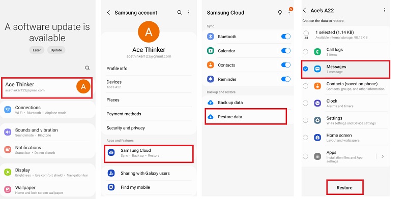 recover deleted text messages android using samsung cloud