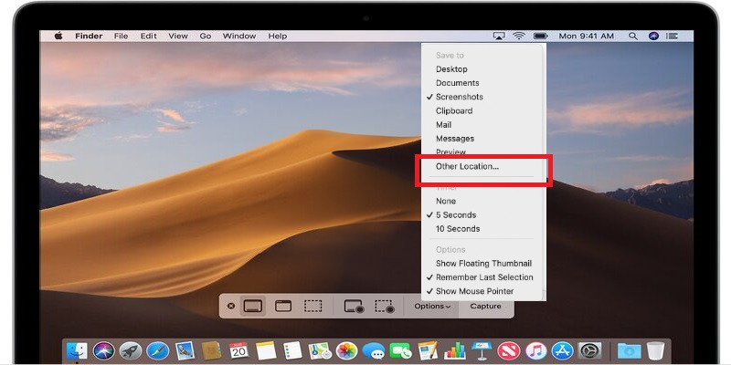 cambiar la ubicación de mis capturas de pantalla en el mac