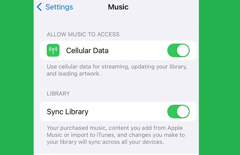 icloud music library enabled